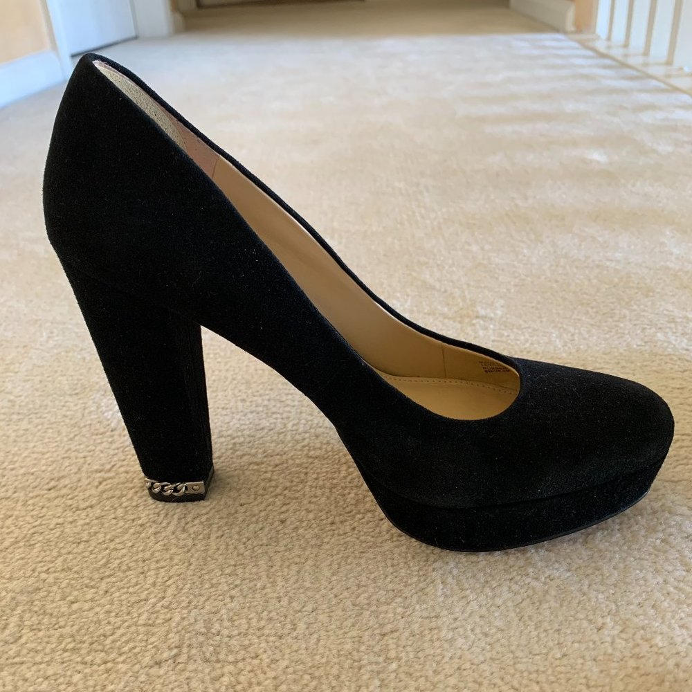 WORN ONCE Michael Kors Black Suede Heels - Size 8